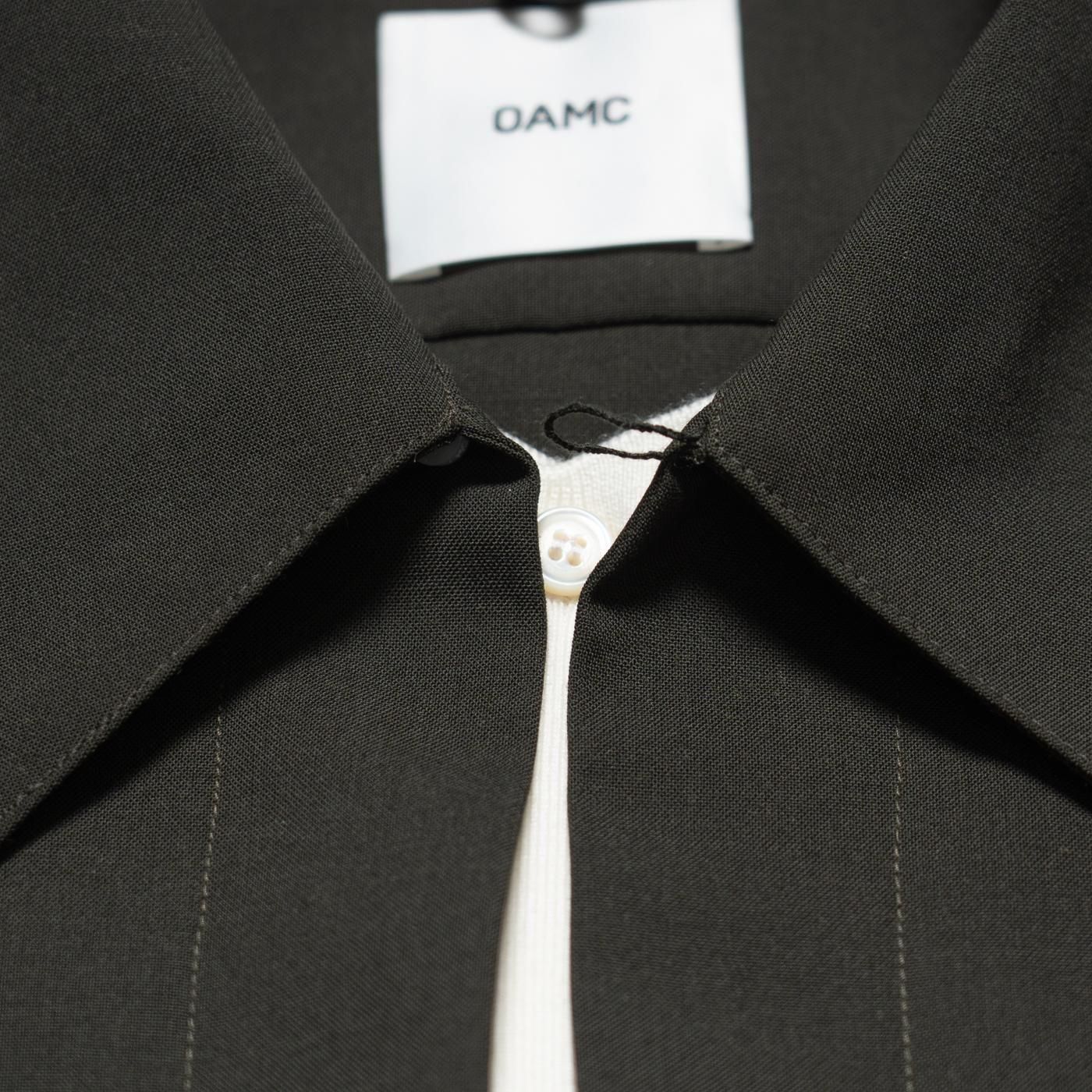 OAMC * OAF5MS11BP  WOOL SHIRT WITH DOUBLE OPENING * Dark Green