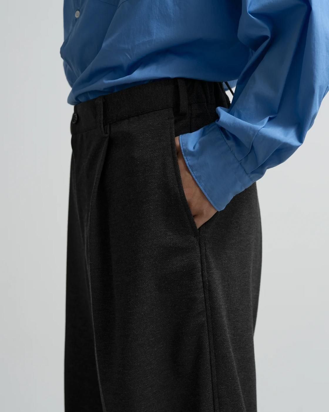Graphpaper * GM254-40051 SIDOGRAS Melange Ponte Wide Tapered Slacks(2Ÿ)