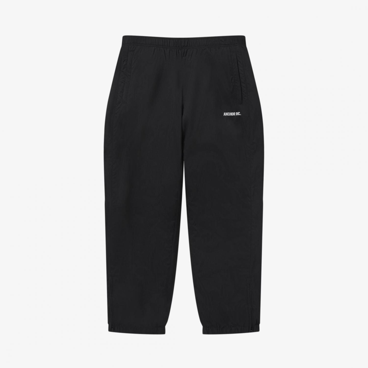 ANCHOR INC. * BOLD LOGO RIPSTOP TRACK PANTS * Black | public