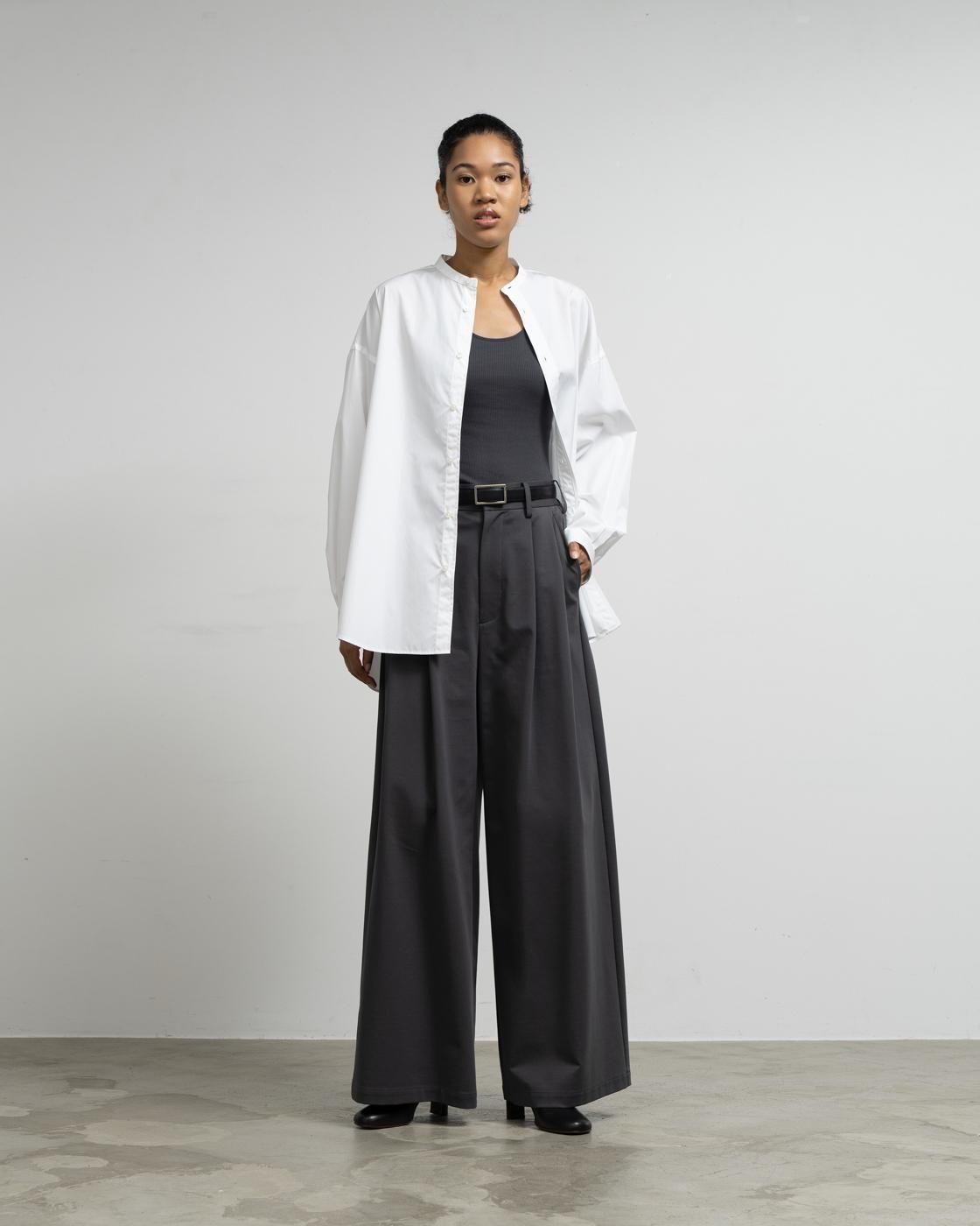 Graphpaper * High Count Broad L/S Oversized Band Collar Shirt (4色