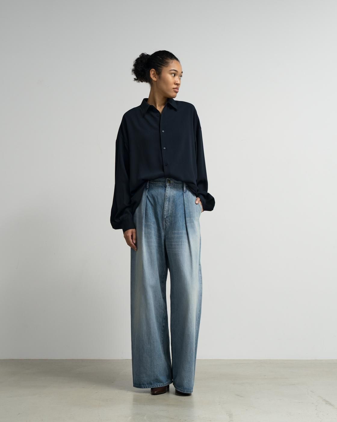 Graphpaper * Satin Oversized Regular Collar Shirt (5色展開) | public