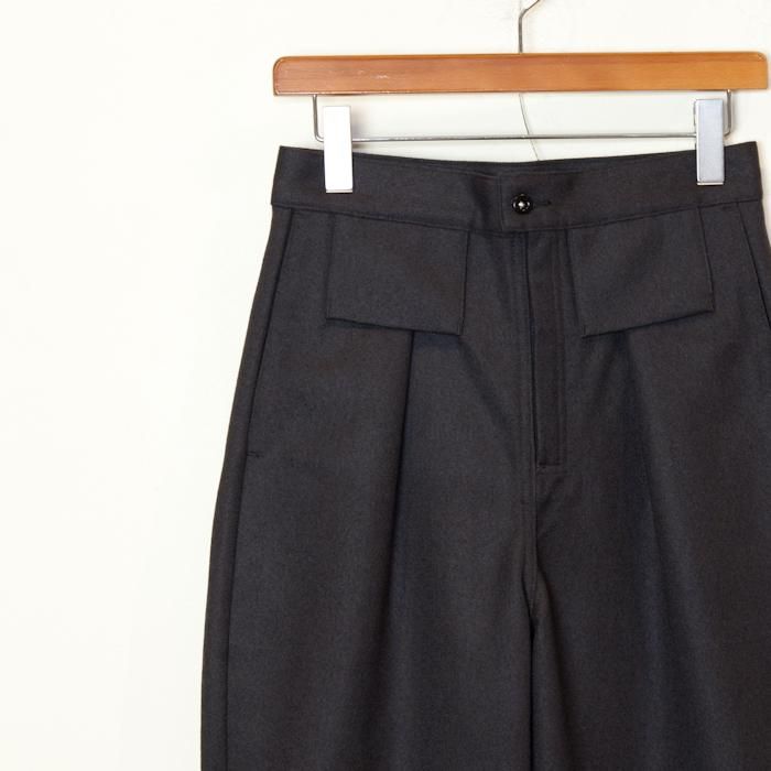 TUKISOLD OUT * Tapered Pants Wool Flano * Charcoal