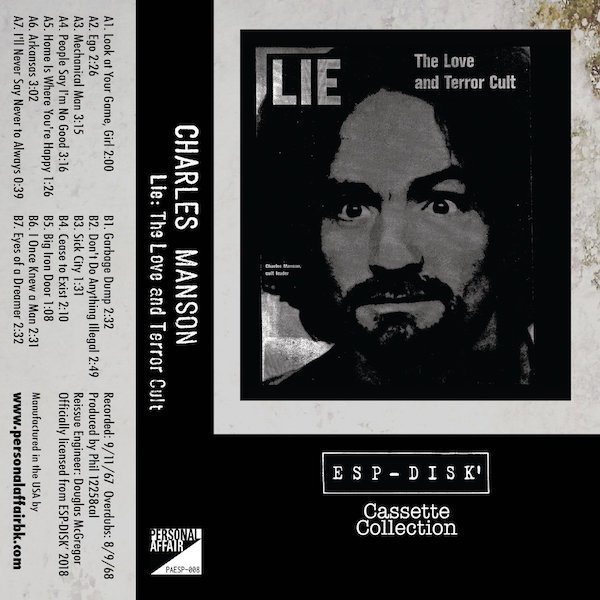CHARLES MANSON / LIE: The Love and Terror Cult (Cassette) Cover
