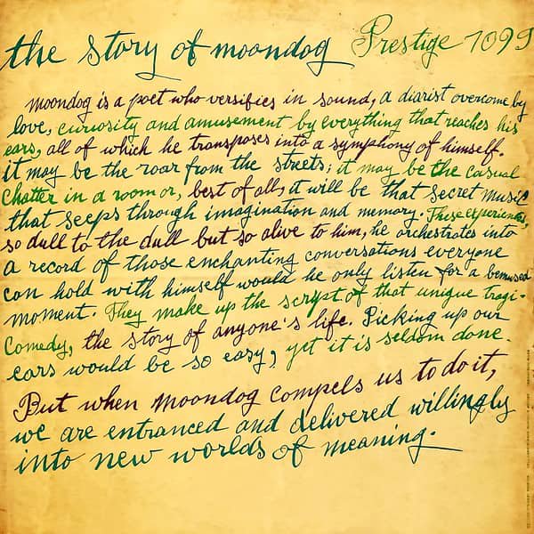 MOONDOG / The Story Of Moondog (LP) Cover