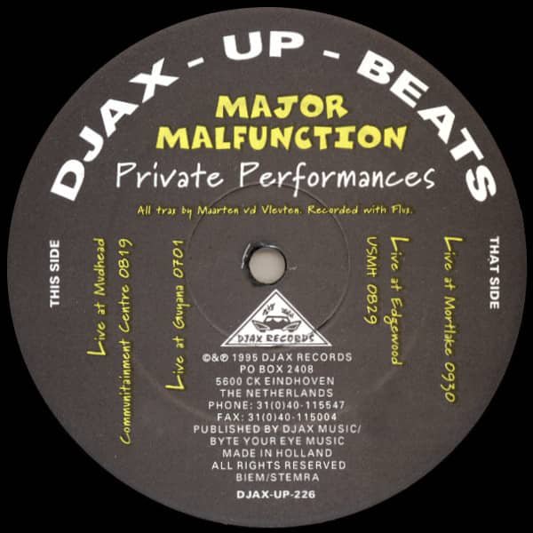 MAJOR MALFUNCTION / Private Performances (12 inch)
