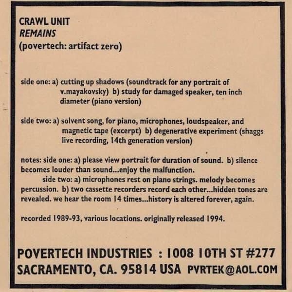 CRAWL UNIT / Remains (7 inch) - other images