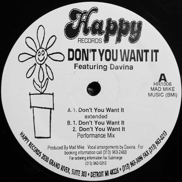 DAVINA / Don't You Want It (12 inch)