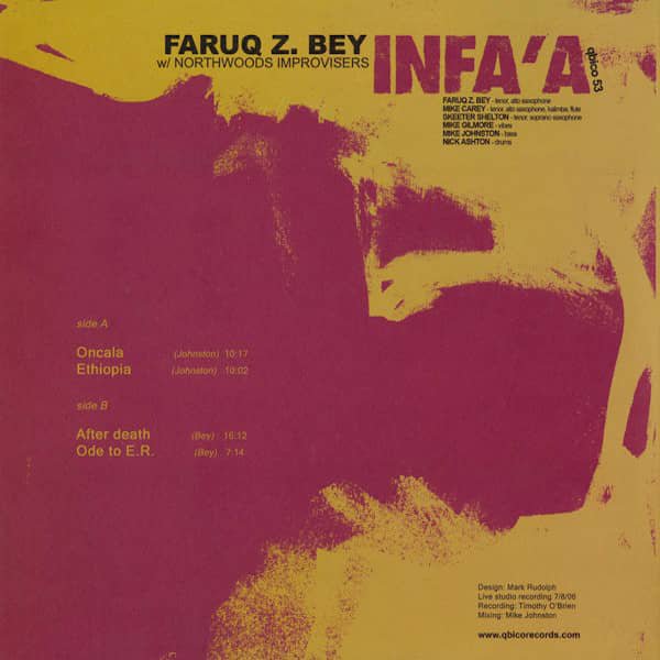 FARUQ Z. BEY with NORTHWOODS IMPROVISERS / Infa'a (LP) - other images