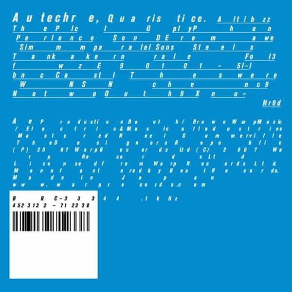 AUTECHRE / Quaristice (CD/2LP) - cover photo