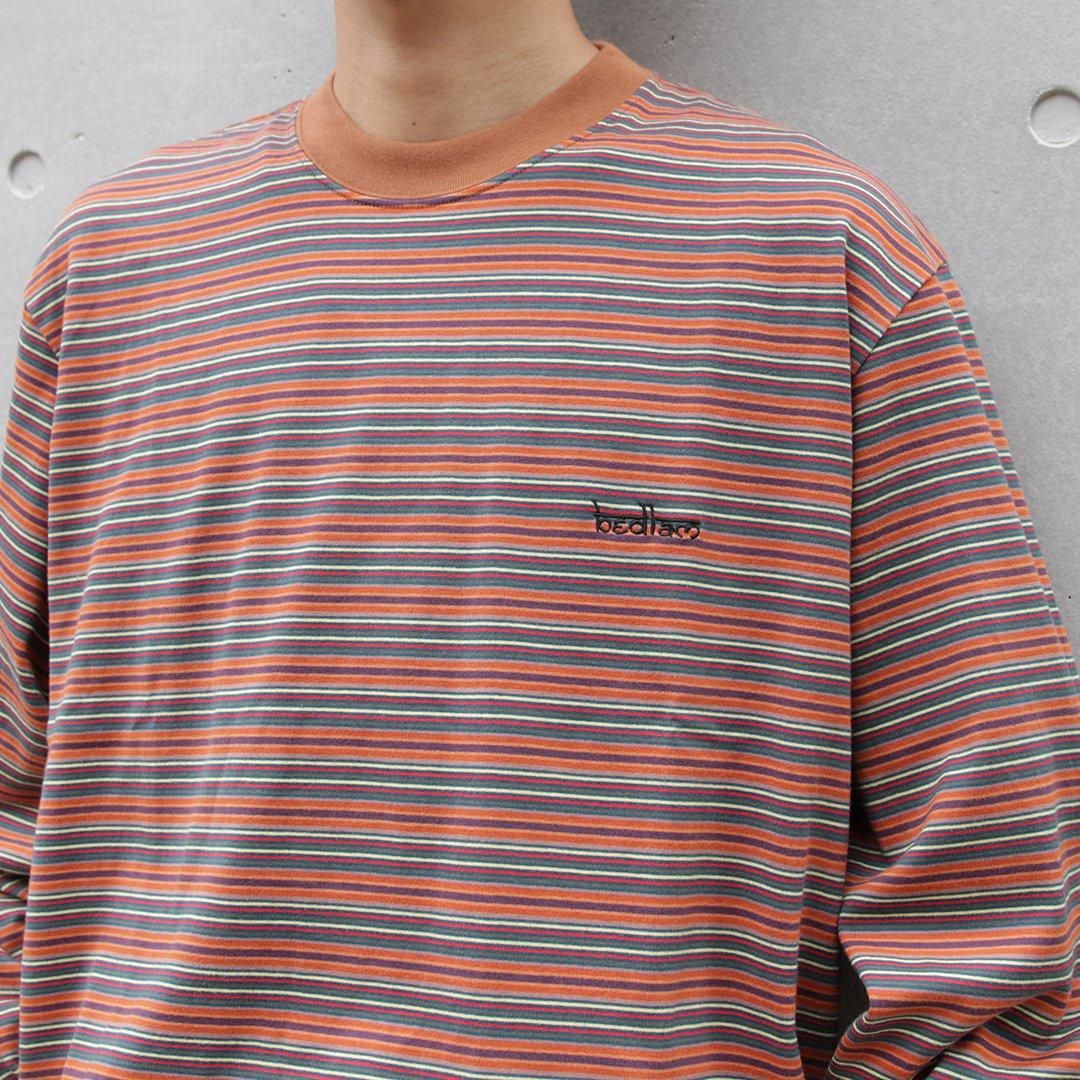未使用級美品】bedlam ベドラム マルチカラー ボーダーロンT L