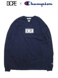 <img class='new_mark_img1' src='https://img.shop-pro.jp/img/new/icons8.gif' style='border:none;display:inline;margin:0px;padding:0px;width:auto;' />[DOPE] DOPE x Champion BOX LOGO L/S TEE(NV)