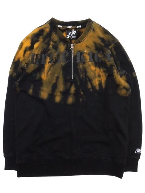 LEFLAH] HALF ZIP BLEACH SWEAT - FLASH POINT Web Shop