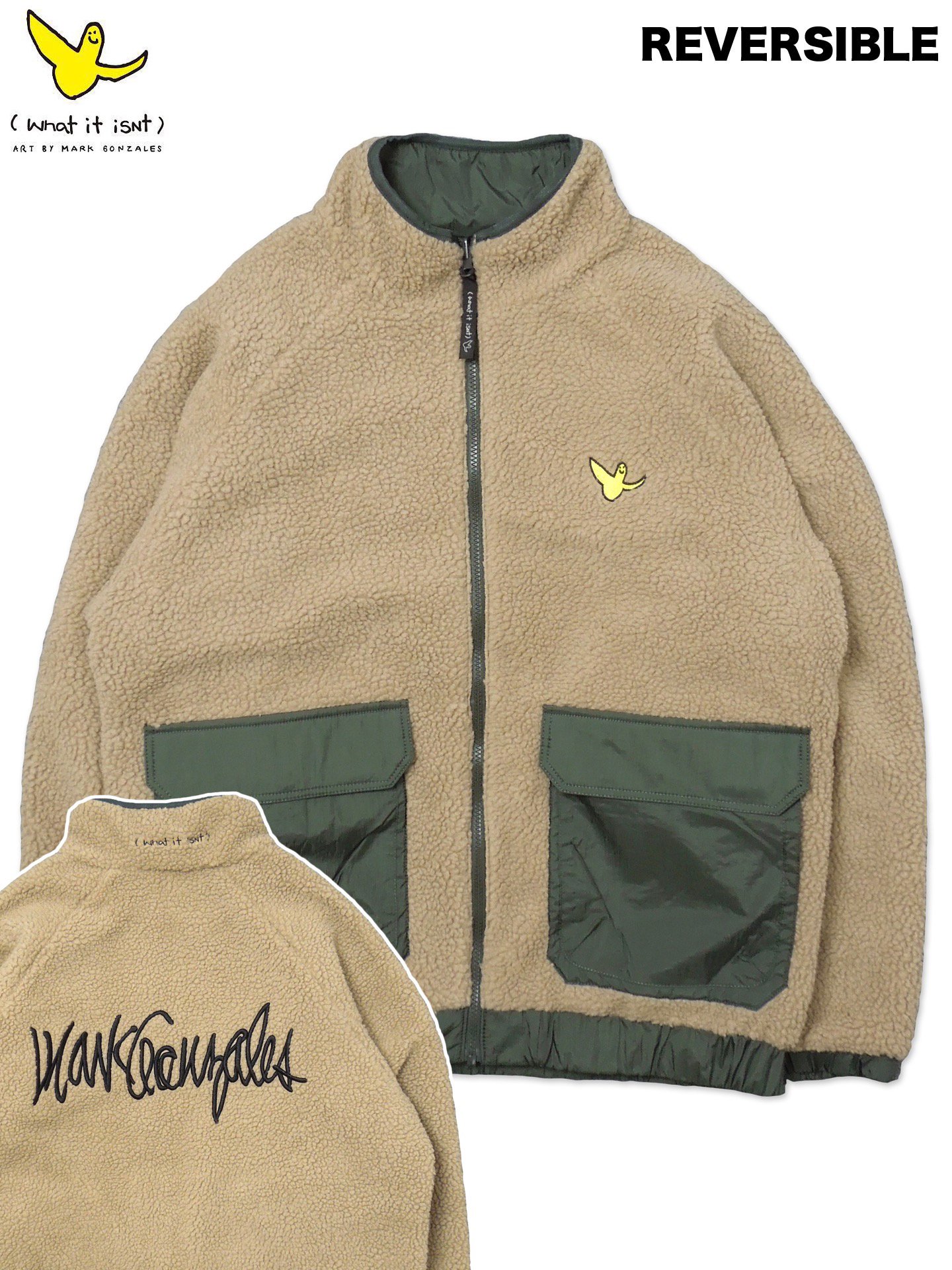 [What it isNt ART BY MARK GONZALES] リバーシブルスタンドカラージャケット(BE) - FLASH POINT  Web Shop