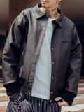 <img class='new_mark_img1' src='https://img.shop-pro.jp/img/new/icons8.gif' style='border:none;display:inline;margin:0px;padding:0px;width:auto;' />[SUBCIETY] FAUX LEATHER VARSITY JKT