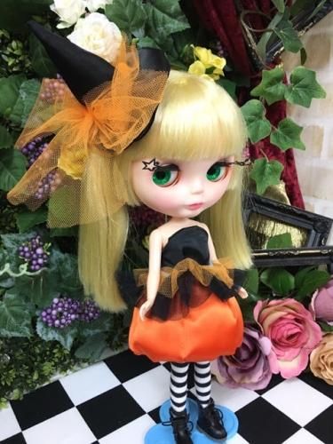 ブライスサイズ かぼちゃワンピ 橙 ハットピン Kako ブライス プーリップ ドール通販専門店るちゃどぉるネットショップ ブライスサイズ かぼちゃワンピ 橙 ハットピン Kako ブライス プーリップ ドール通販専門店るちゃどぉるネットショップ
