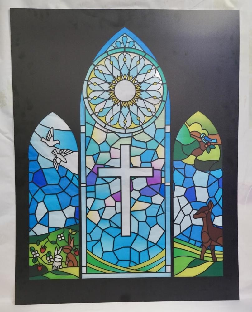 受注】ドール用撮影背景ボード ステンドグラス90×70cm クラフト