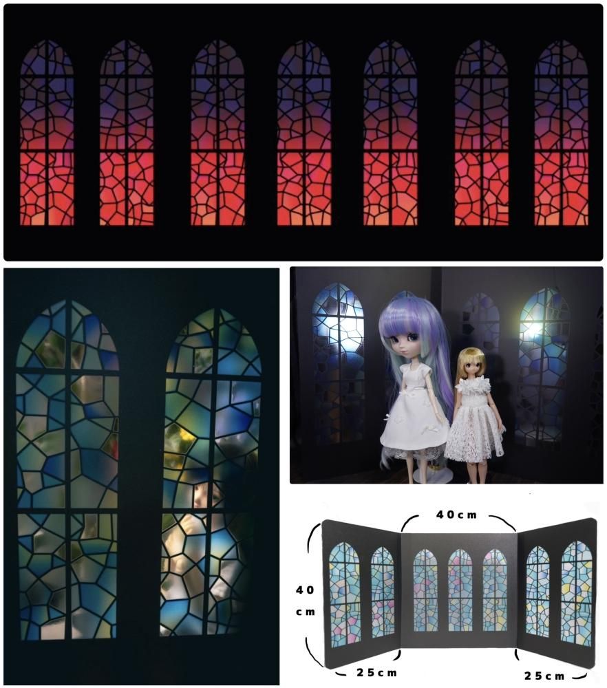 新品　デッドストック ステンドグラス　別売り枠あり イギリス アンティーク ステンドグラス/鉄枠/扉/ガラス窓/採光