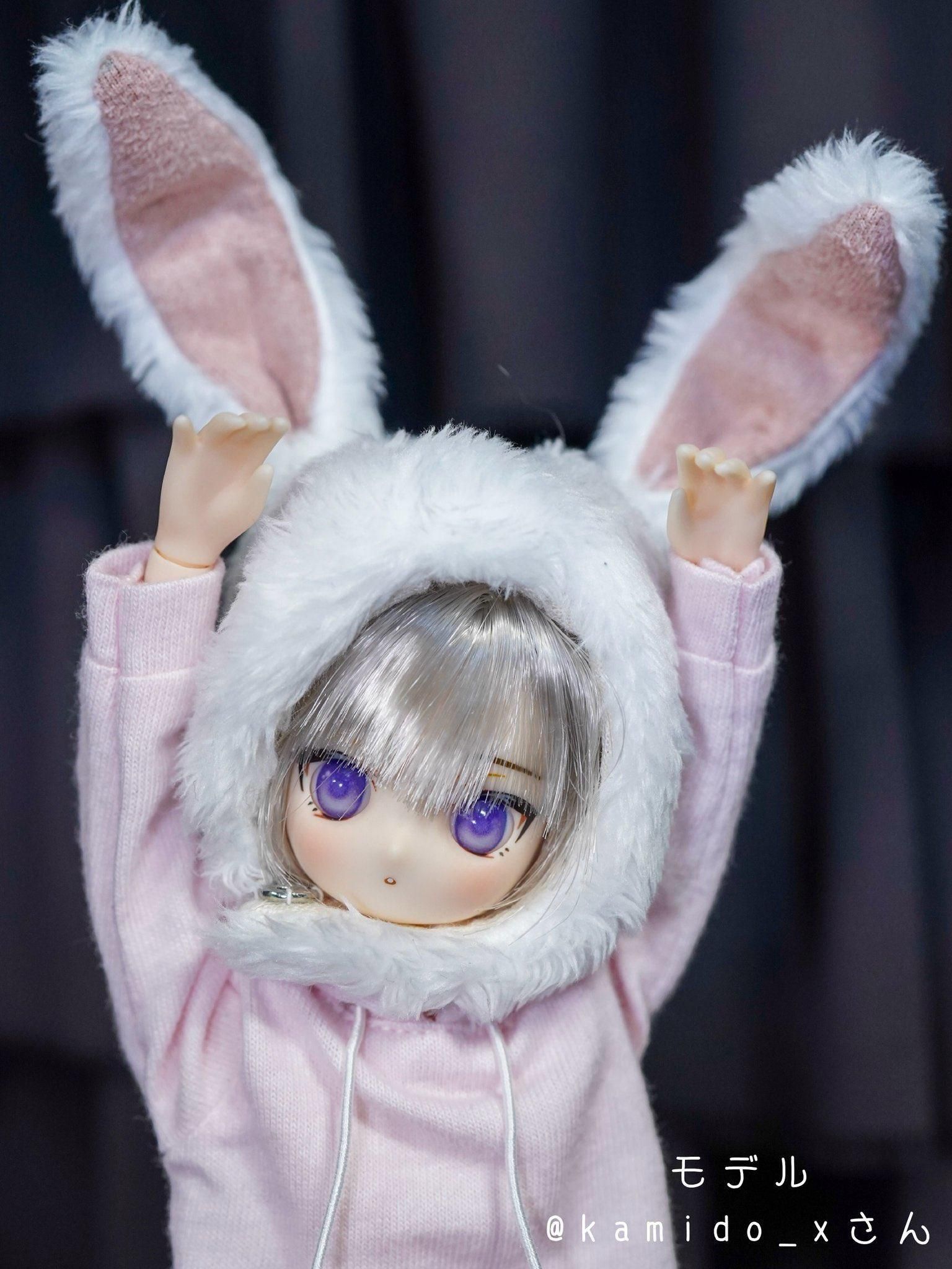 ピュアニーモヘッドサイズ 耳が動くうさぎ帽子 海熊堂 - ブライス