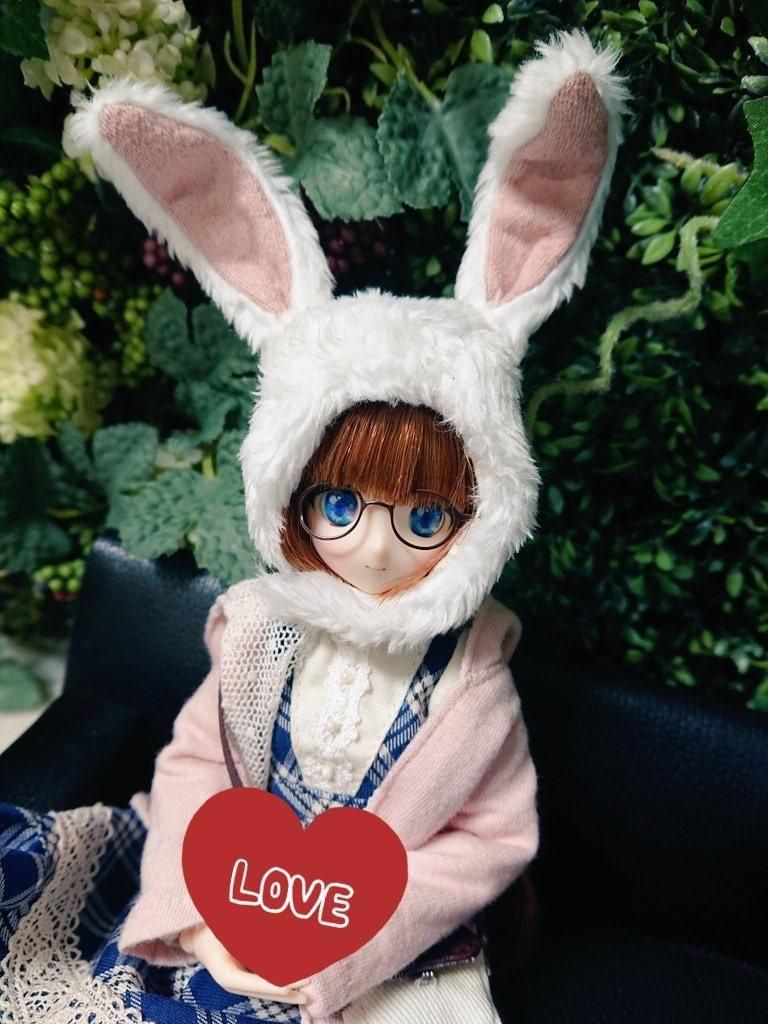 ピュアニーモヘッドサイズ 耳が動くうさぎ帽子 海熊堂 - ブライス