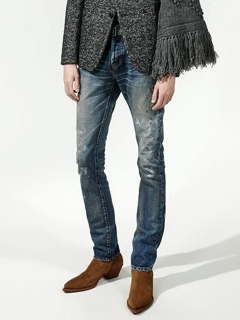 Saint Laurent サンローラン ペイント デニム パンツ 正規品 SAINT LAURENT サンローラン 526881 Y750T 国内正規品 ペンキ