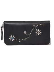 TMT/COW LEATHER ROUND LONG WALLET FLOWER STU / BLACK<img class='new_mark_img2' src='https://img.shop-pro.jp/img/new/icons1.gif' style='border:none;display:inline;margin:0px;padding:0px;width:auto;' />