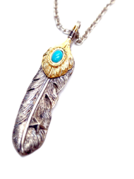 TMT/STONE FEATHER TOP(LARGE) / SILVER