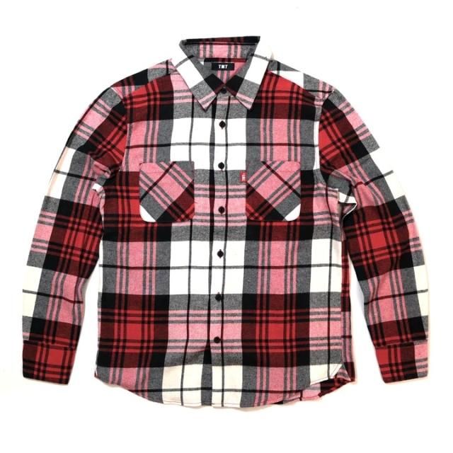 TMT/WOOLY PLAID SHIRTS(graph plaid)/RED - セレクト TMT/WOOLY PLAID SHIRTS(graph plaid)/RED - セレクト
