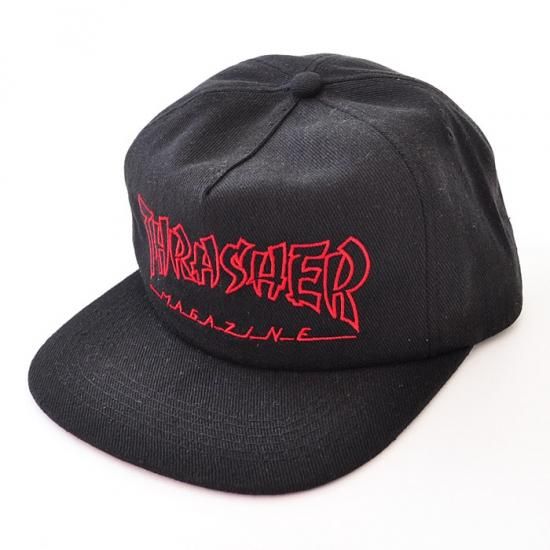 THRASHER スラッシャー キャップ CHINA BANKS SNAPBACK 黒 ロゴ 帽子