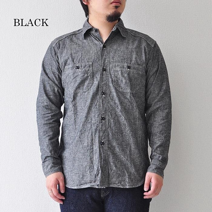 Warehouse シャンブレーシャツ ステンシル USNA