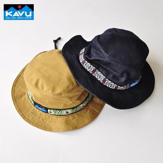 Kavu カブ バケットハット Strap Bucket Hat ストラップバケットハット Lサイズ デニム カーキ 帽子 アウトドア