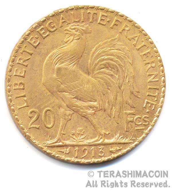 フランス マリアンヌ・ルースター 20フラン金貨1913年【PCGS MS65】 2dfe2665d6a661a51220a10b28ef8c