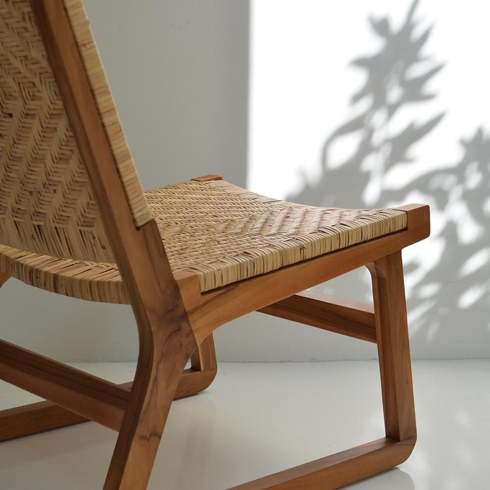 ラタン&チーク・ラウンジチェア〈モズ〉｜オリジナル家具通販のCORIGGE