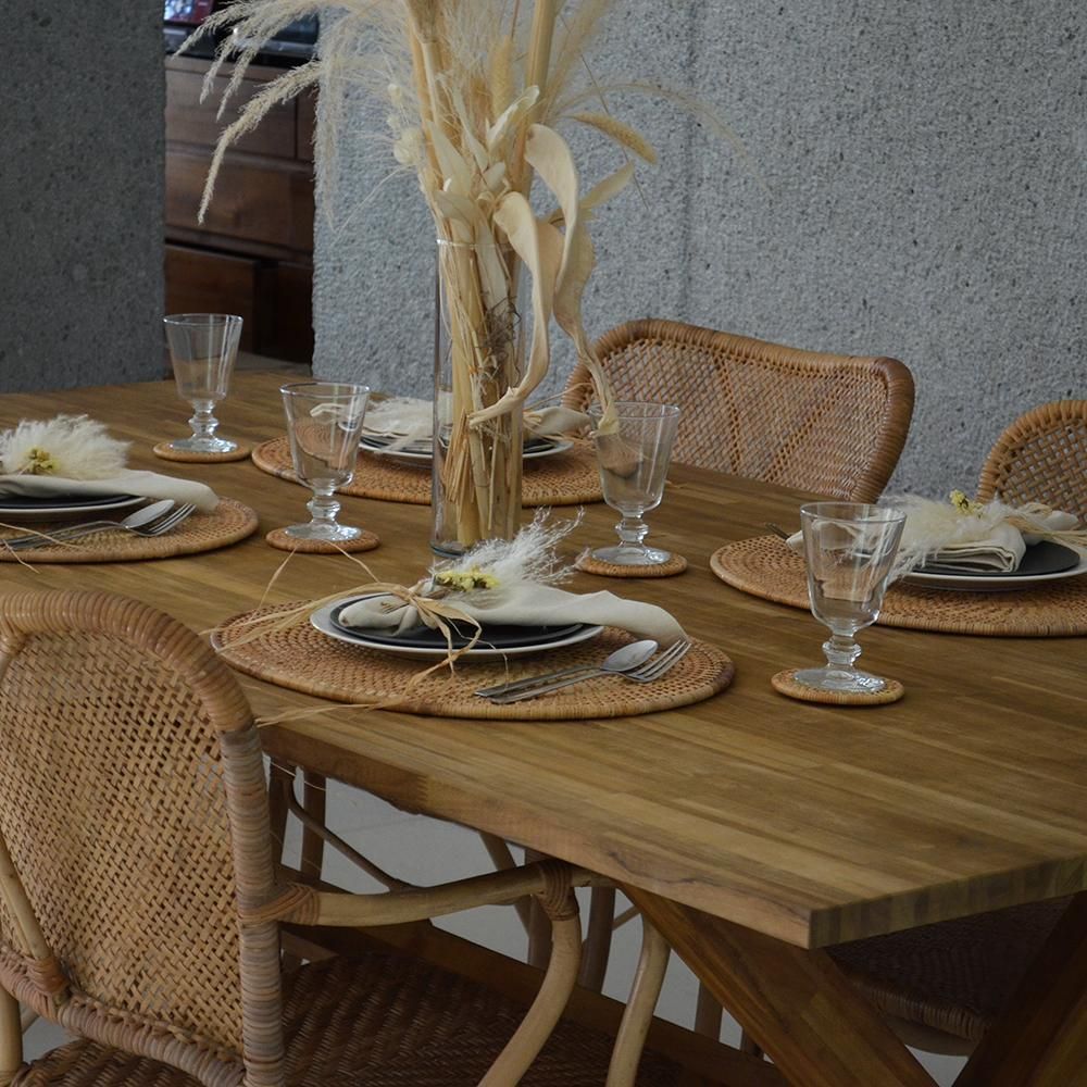 コタ・チーク・ダイニングテーブル2000x1000｜オリジナル家具通販の