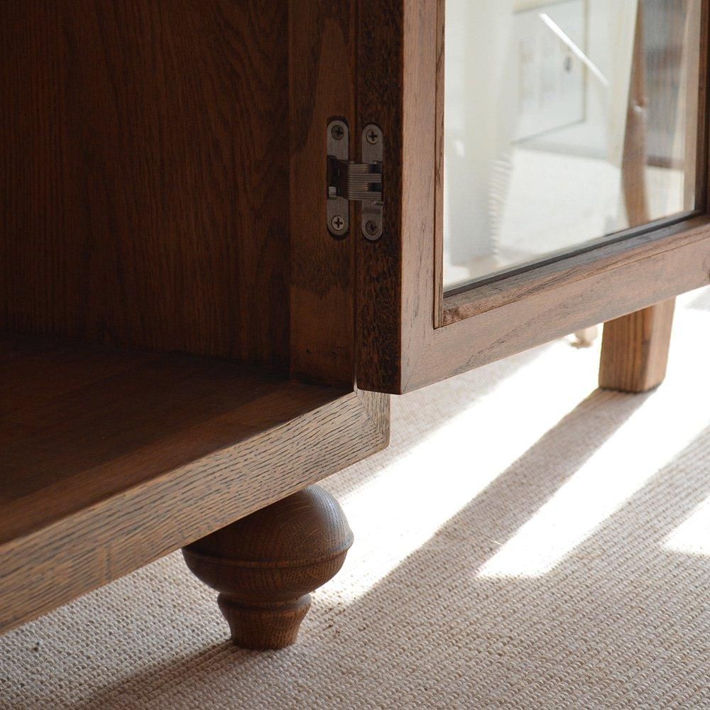 オールドエルム【ヴィンテージ】ガラスキャビネット | 古木の