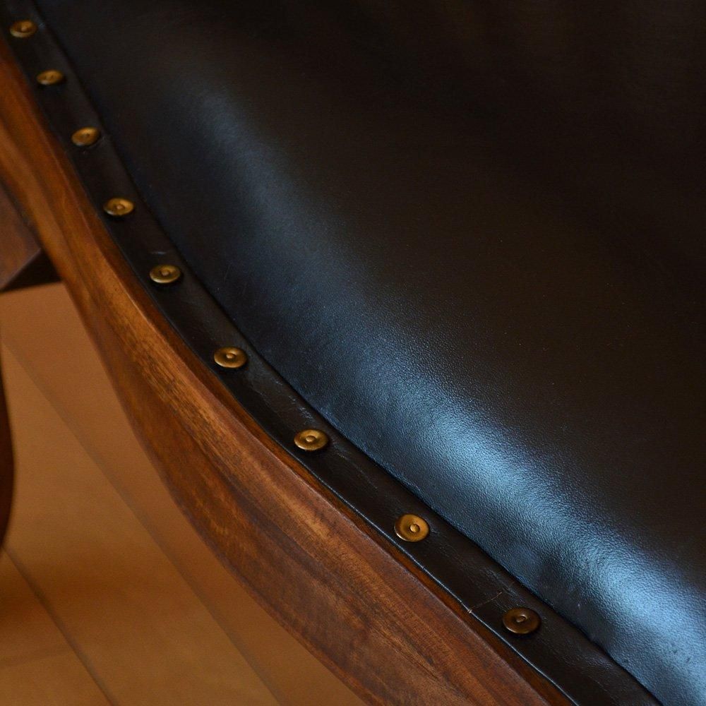 送料無料 チーク | レザー・ラウンジ チェア - CORIGGE MARKET