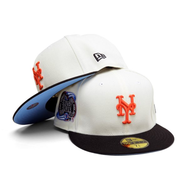 New York Mets Subway Series New Era 59Fifty Fitted Cap Chrome White [Light Blue Bottom]