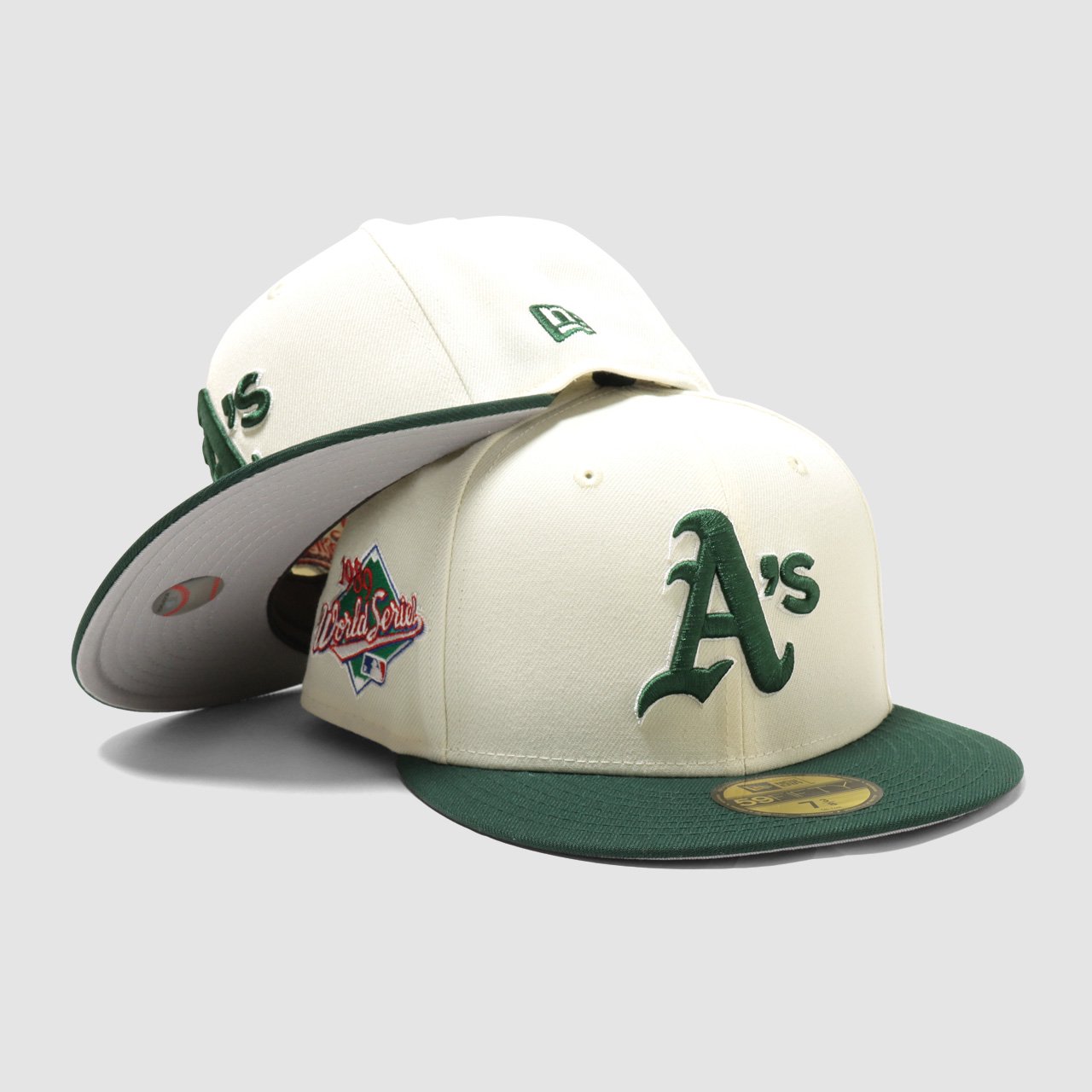 Oakland Athletics World Series 1989 New Era 59Fifty Fitted Cap Chrome White