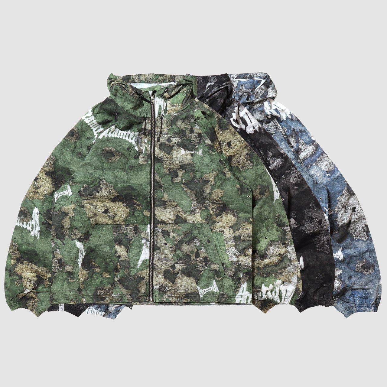DREAMTEAM Old E Logo Camouflage Hooded Nylon Jacket