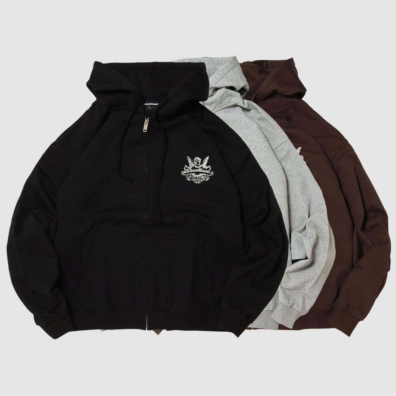 Dreamteam Angel Logo 15oz Zip Up Hooded Sweatshirt
