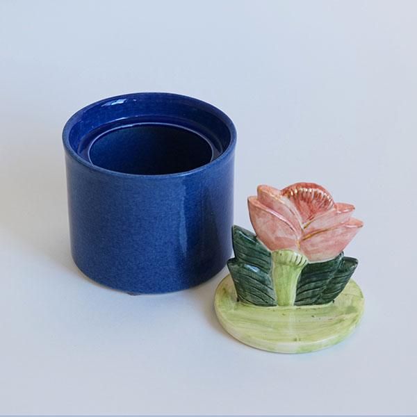 Lisa Larson（リサラーソン）Jar with Lid-big flower- - dieci