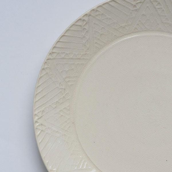 郡司庸久/型打ちプレート 8寸・リム柄