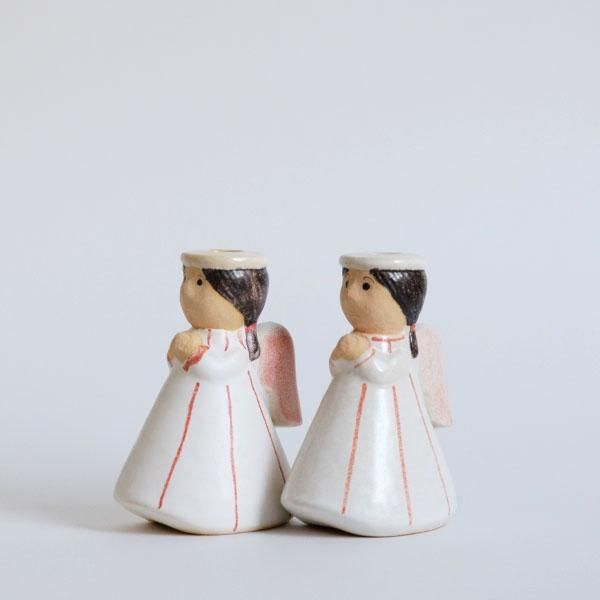 リサラーソン 天使のキャンドルホルダースタンド クリスマス 美品希少品北欧 Lisa Larson/リサ・ラーソン/キャンドルホルダー/エンジェル