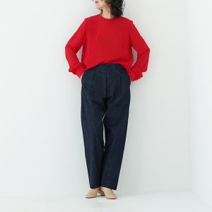 humoresque (桼쥹)/ long tuck blouse-red-