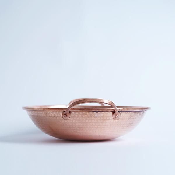 みんげいおくむら　中国雲南　銅製　平鍋25cm　IH不可 みんげいおくむら 中国雲南 銅製 平鍋25cm IH不可