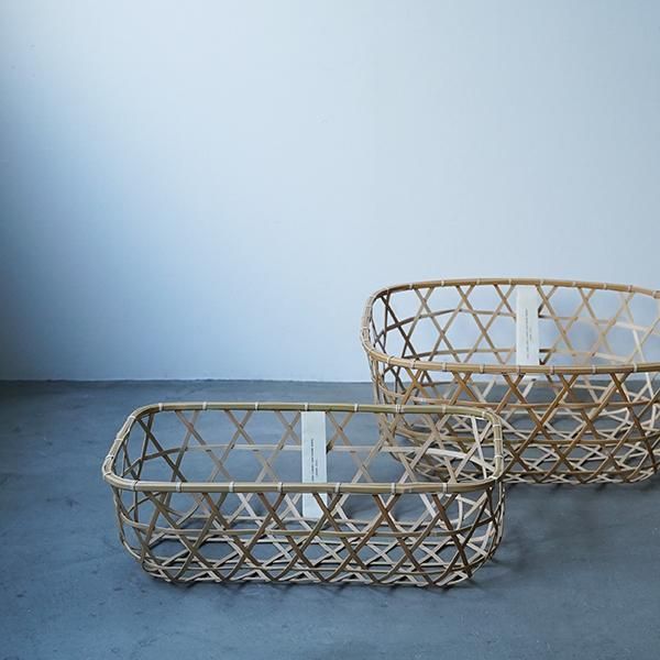 F/style エフスタイル 籐の波型バスケット 丸型 ラタン F/style 籐の