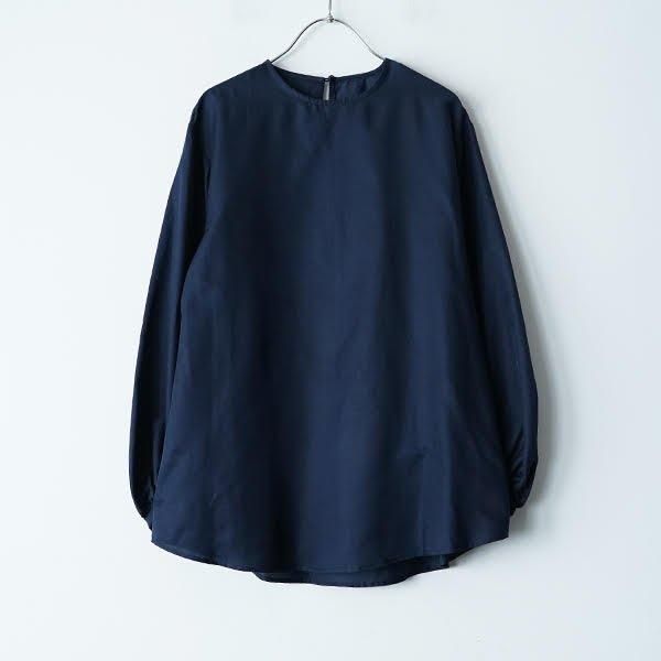 フルーツオブライフ コットンシルク 水玉 ドット ギャザースリーブ ブラウス M fruits of life＋shuo「晴れと褻」/ fruits of lifeドット