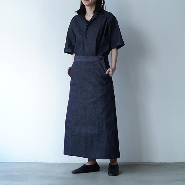 値下げ 美品 dhal ダル スカート ネイビー Dhal / 8.5oz selvedge denim Lunch Skirt - dieci｜online shop