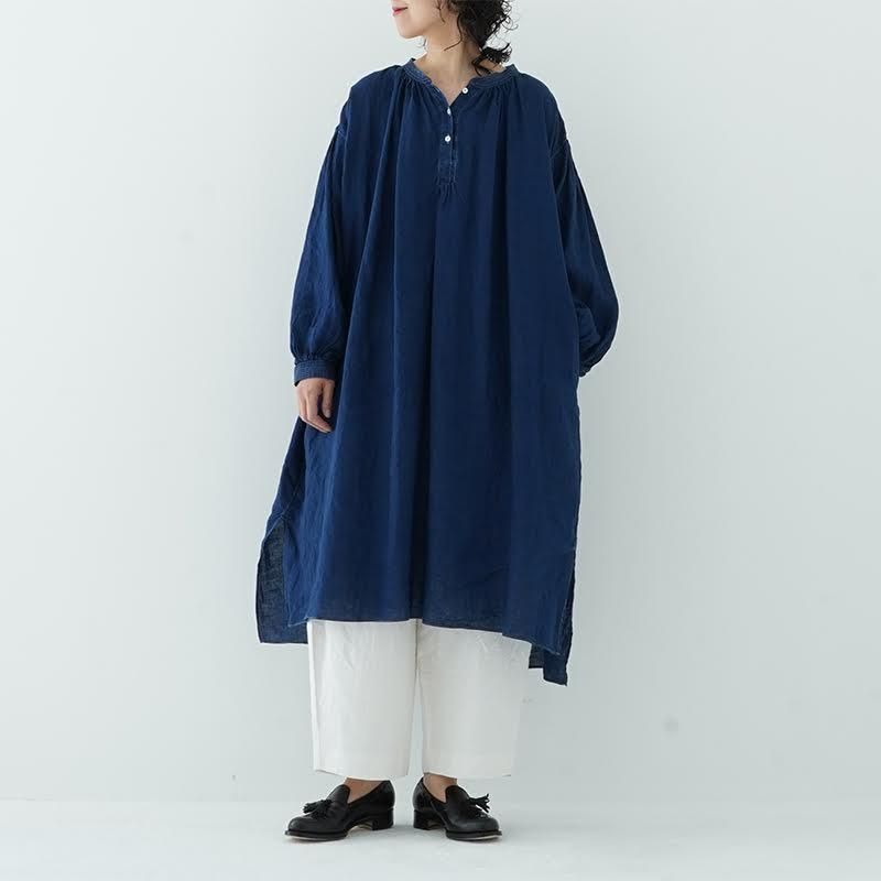SP (エシュペー) / INDIGO LINEN ONE PIECE- dieci|online shop SP (エシュペー) / INDIGO LINEN ONE PIECE- dieci|online shop