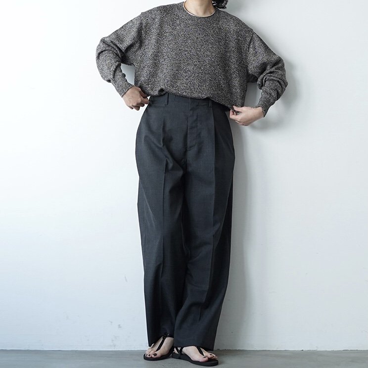 WIRROW / Wool tropical wide tapered slacks 23SS- dieci｜online shop