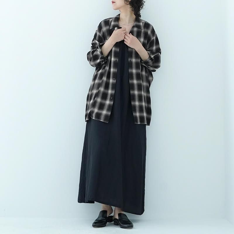 COMOLI / レーヨンチェックオープンカラーシャツ 23SS - dieci｜online